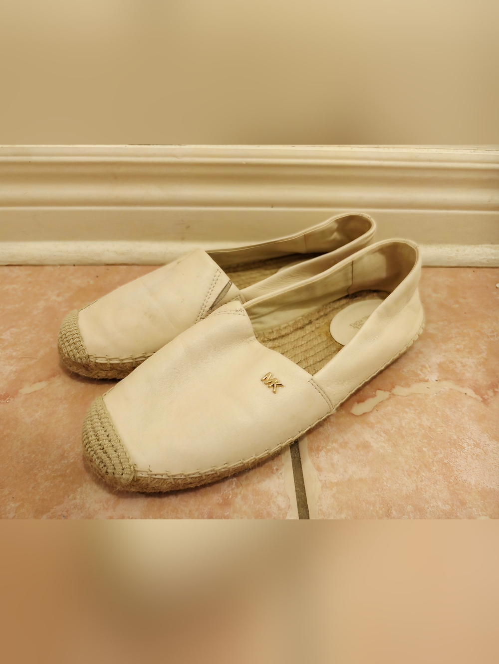 Michael Kors White Leather Espadrilles